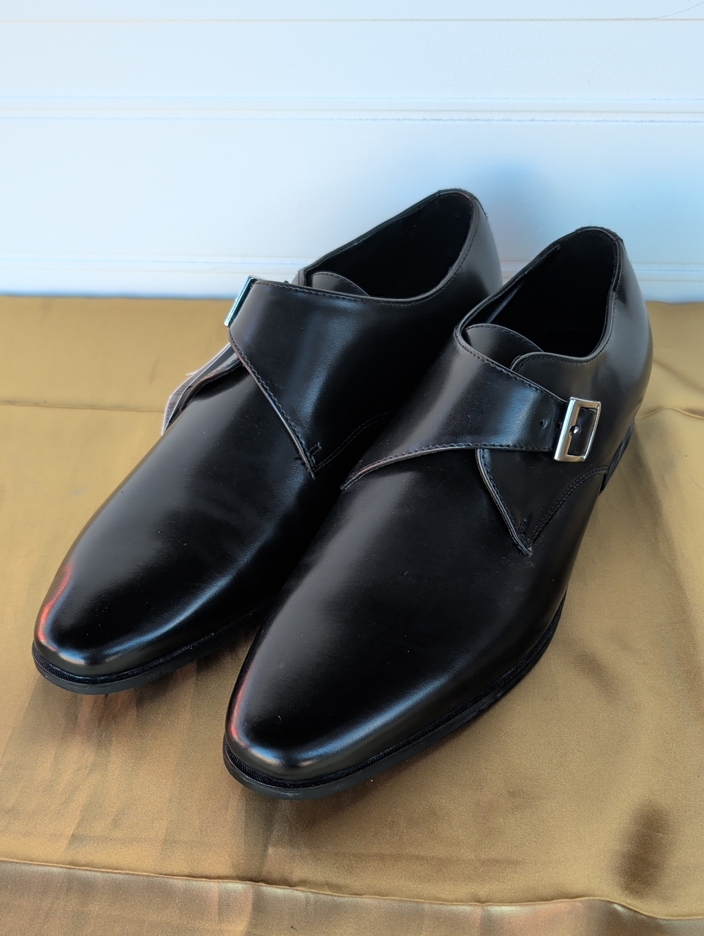 Zara men's leather single monk-strap dress shoes, Size Us 10/43